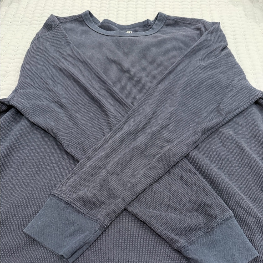 Men's Gray Waffle Knit Shirt